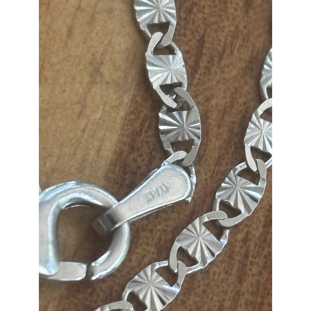 Southwestern Beautiful Sterling Faceted Blue Chalcedony Butterfly Pendant 24" - Picture 5 of 8